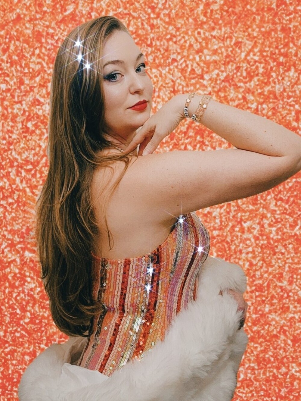 Pretty Garbage Showgirl Sequin Multicolor Mini Dress L
